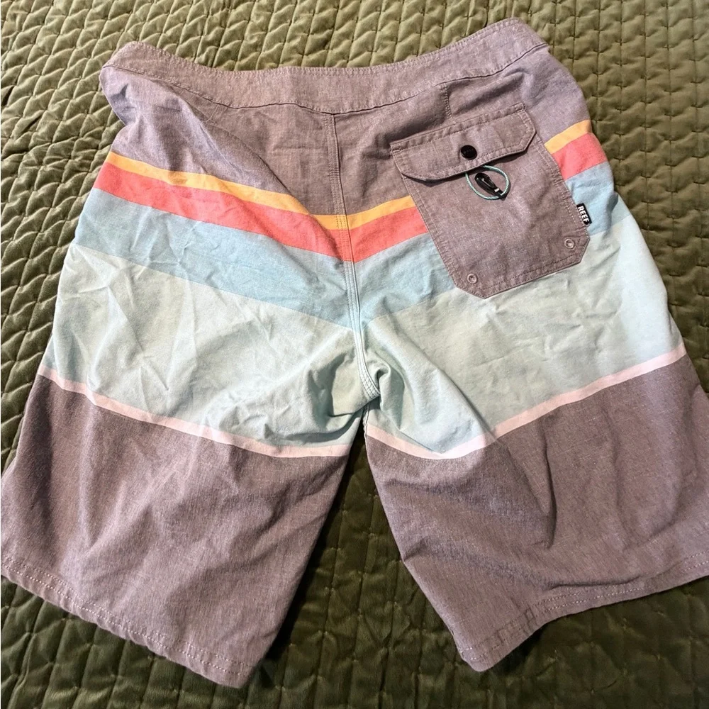 Reef board shorts swim trunks grey blue size 33 summer‎